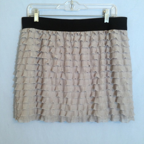 L8ter Dresses & Skirts - L8ter Dove Light Gray Ruffle Mini Skirt